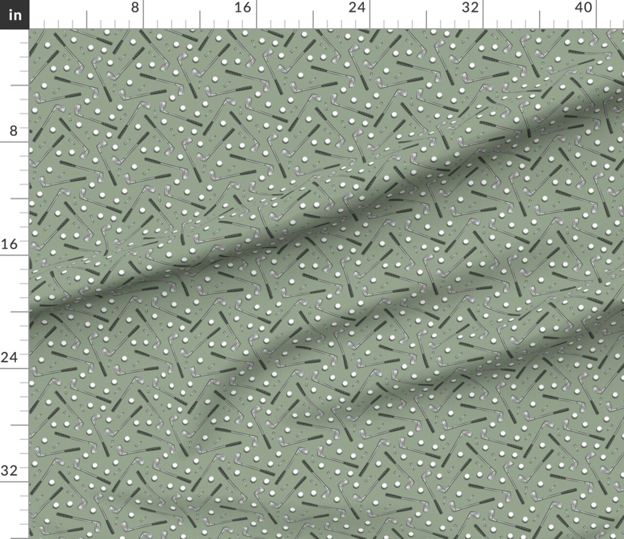 Various Fabrics by the Yard or Fat Quarter Golf Clubs Sage Green Golfing Baby Boy Sports Nursery Custom Printed Fabric by Spoonflower